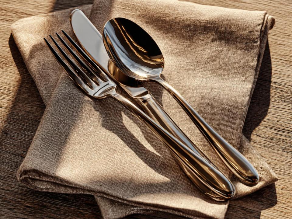 Symbolbild Besteck auf Stoffserviette