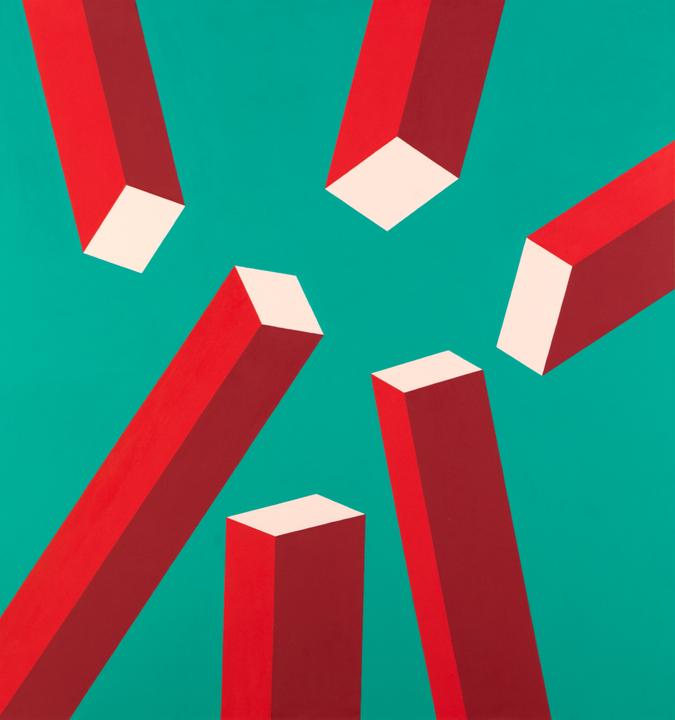 Florentina Pakosta,Zentrierte Bewegung,2012,Acryl auf Leinwand,160 x 150 cm,Sammlung Angerlehner
