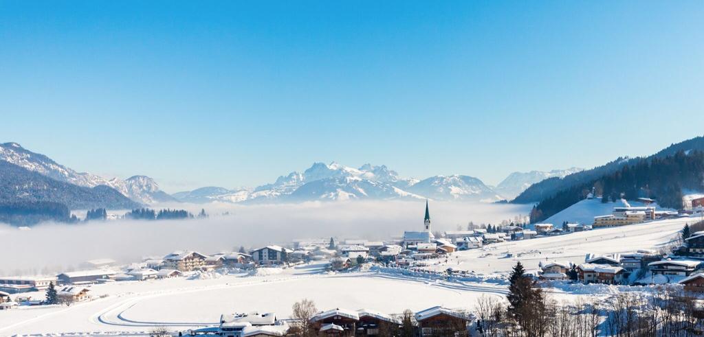 Ellmau_Ortsansicht Ellmau_Winter_Wilder Kaiser