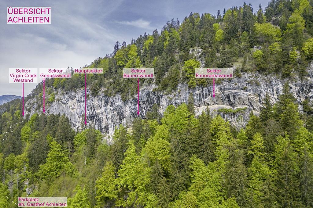 Söll_Topo Übersicht Klettergarten Achleiten_Wilder Kaiser