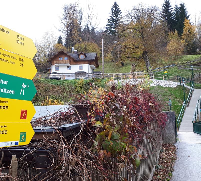 Am Ostende des Ausseer Kurparks beim Gambsen-Steg geht's los