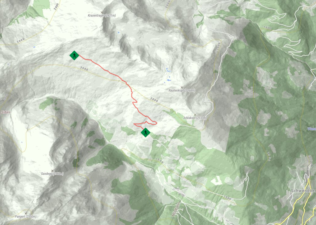 Hüttenwanderung Schwendberg Parkplatz Gmade (Alte Pointalm) - Rastkogelhütte