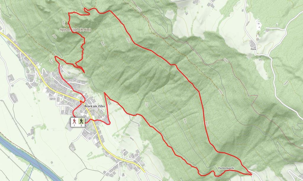 Wanderweg Bruck - Spitzerköpfl - Fiechter Kapelle - Bruck.JPG