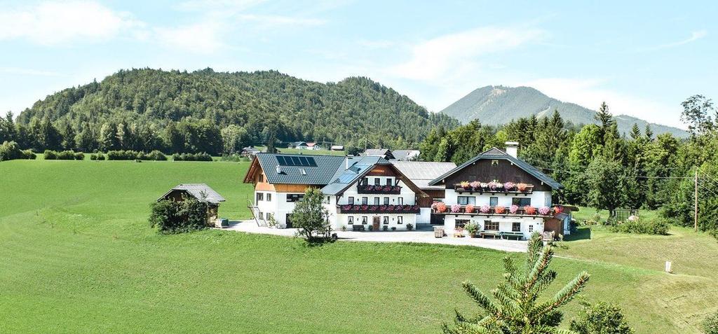 Blick auf den Biobauernhof Seemanngut