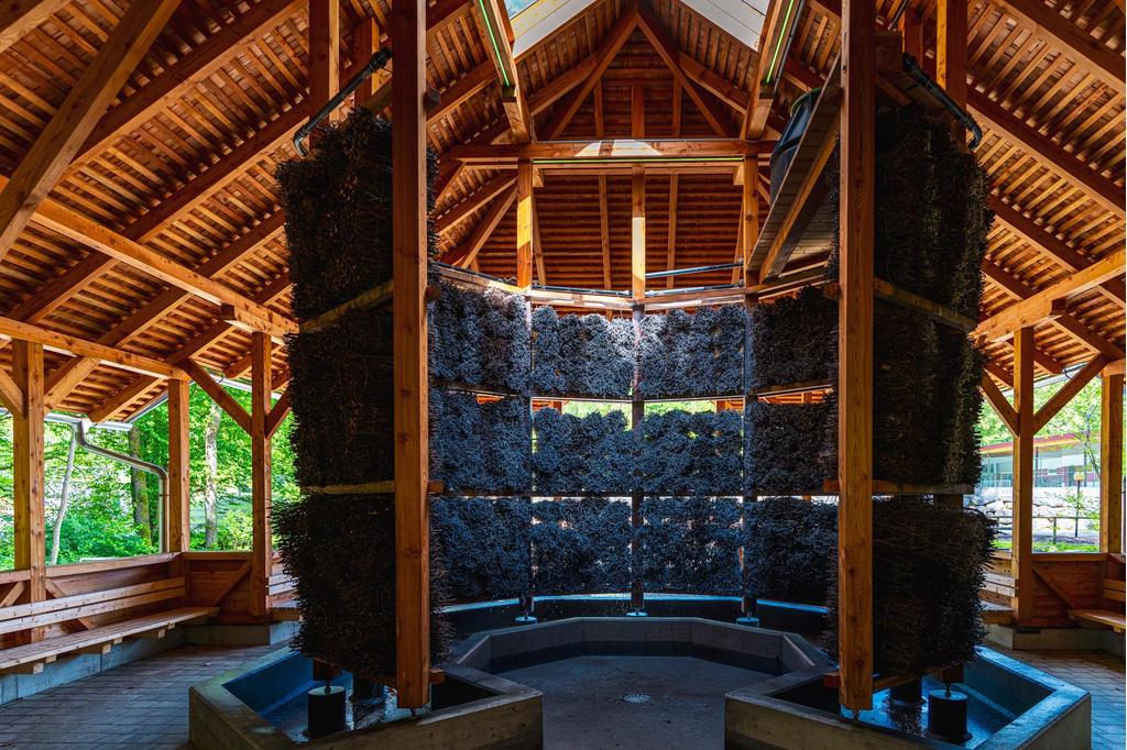 Innenraum der Gradieranlage in Eggersdorf