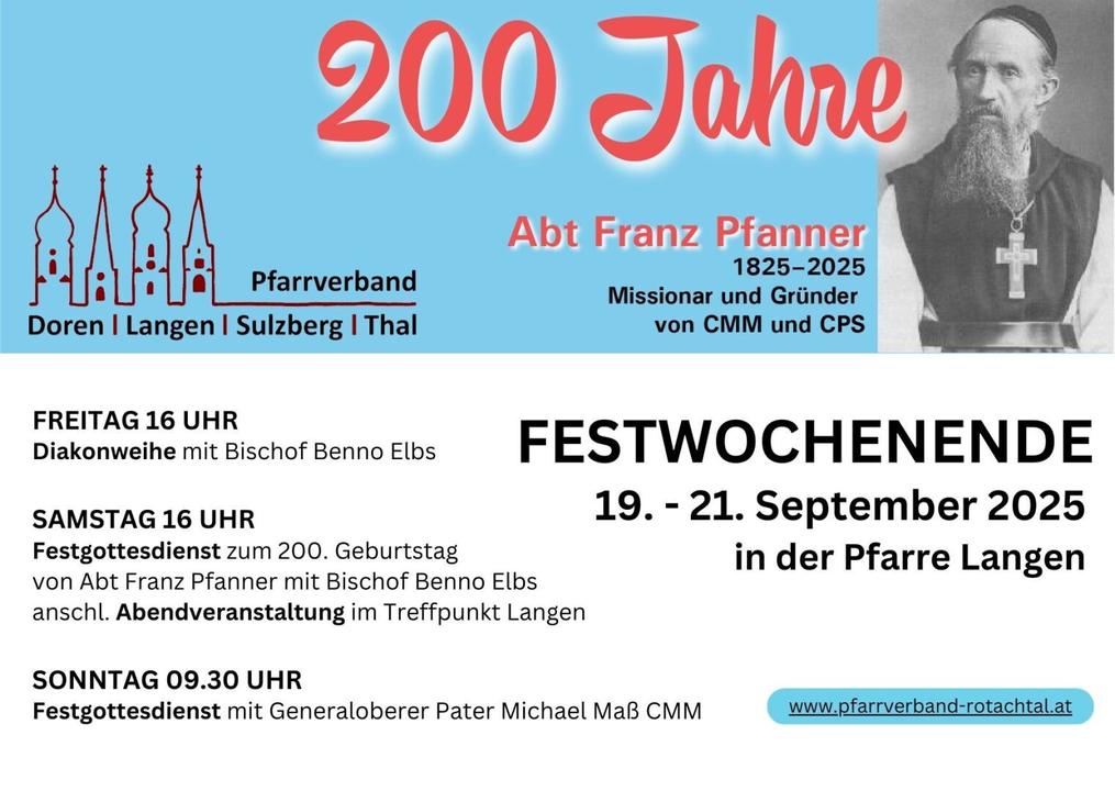 Festwochenende Abt Franz Pfanner